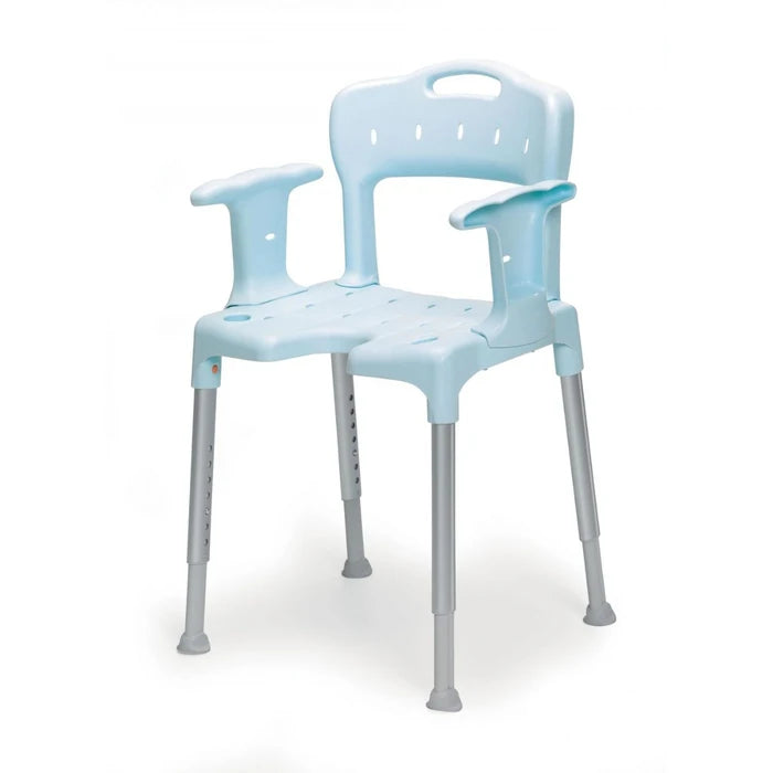 Rectangular Shower Chair With Opening and Arm/Back Rest